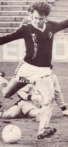 Lars Carlsson gör sitt första allvenska mål för AIK, hemma mot Kalmar FF 4 maj 1981.